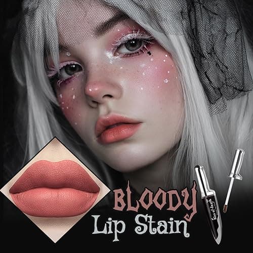 Matte Black Lipstick Bloody Lip Stain NonSticky Texture Perfect For Gothic Looks And Special Occasions Longwear Long Lasting Liquid Lipstick thumbnail 6