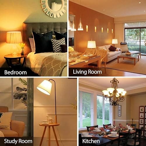 TJOY 6 Pack A19 LED Light Bulbs, 60 Watt Equivalent LED Bulb, Soft Warm White 2700K, Efficient 9W, E26 Standard Base, Non Dimmable Energy Saving Lightbulb, 800LM, 80 CRI, 120V, UL Listed thumbnail 6