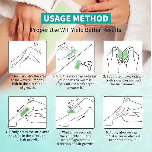 Wax Strips, 80 Pcs Wax Strips For Face & Body, Waxing Strips For Hair Removal At Home For Facial, Arms, Legs, Underarms, Bikini, Back, Women And Men (40*Big, 40*Small，6*Calming Oil Wipes) thumbnail 7