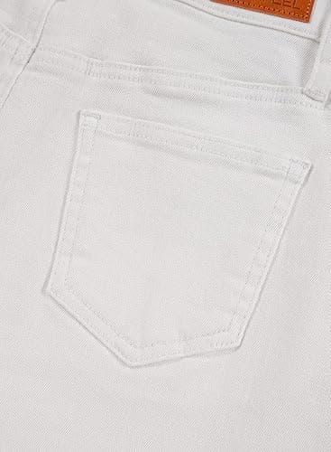 Sidefeel Women's Jean Shorts High Waisted Stretchy Casual Rolled Hem Zimbaplatinum Denim Shorts - 14 - White thumbnail 7
