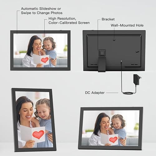 10.1" Digital-Picture-Frame Smart WiFi-Photo-Frame - IPS Touch Screen Digital Photo Frame, 32GB Slideshow, Auto-Rotate, Load Photo Video from Phone via App Email, Free Cloud Storage, Gift for Mom Dad thumbnail 7