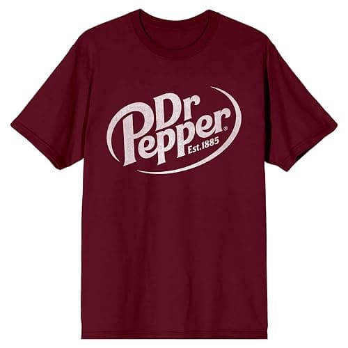 Dr. Pepper Est. 1885 Maroon Logo Men's Black Graphic Tee - Image 1