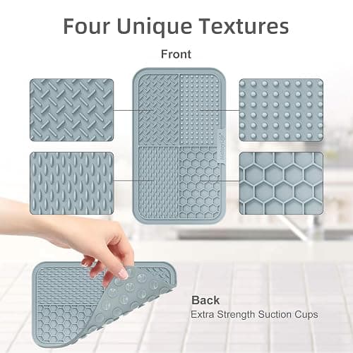 MateeyLife 2PCS Large Lick Mat for Dogs with Suction Cups, Slow Feeder Bowls, Cat Lick Mat for Anxiety Relief, Dog Toys to Keep Them Busy, Enrichment Toys for Bathing, Cat Licking Pad for Boredom thumbnail 4