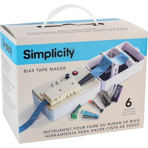 Simplicity 3881925US Sewing and Quilting Bias Tape Maker Tool with 6 Different-Sized Tips, Multicolor, 9pcs - Image 1
