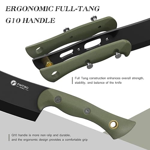 5.5 Inch Butcher Knife, 2-in-1 Chef & Meat Cleaver Knife with Sheath, Multipurpose Full Tang G10 Handle Kitchen Knives for Bone Chopping, 14C28N High Carbon Stainless Steel for Home and Outdoor thumbnail 5