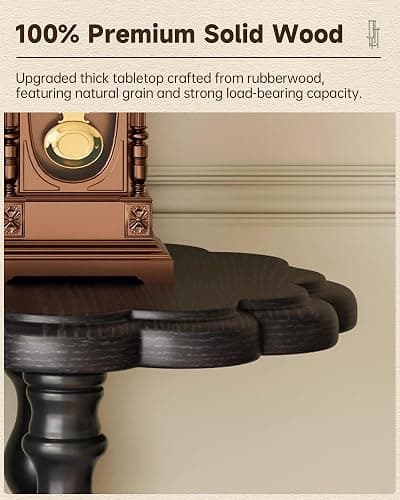 NKGIAG Vintage Corner Shelf 4-Tier, Solid Wood Display Shelf Mid Century, Unique Handcrafted Antique Display Rack, Freestanding Corner Bookshelf with Spindle Legs for Living Room Bedroom, Black thumbnail 5