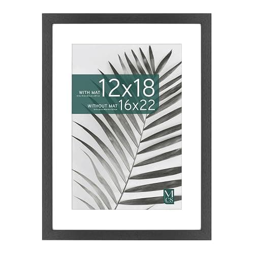 MCS Studio Gallery 16x22 Matted Poster Frame with 12x18 Picture Display, Black Woodgrain Engineered Wood Vertical & Horizontal Wall Hanging Large Picture Frame for Photos, Posters & Art Prints (1-Pack) - Image 1