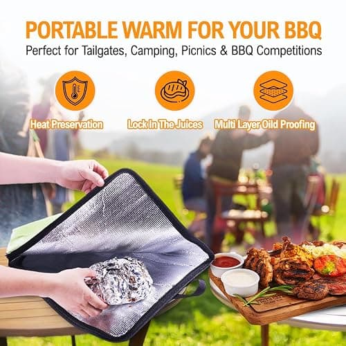 BBQ Meat Resting Blanket – 5-Layer Insulated Brisket Bag for Turkey, Pork Shoulder & Ribs | Leak-Proof, Washable, Keeps Meat Hot for Hours | Gift for BBQ Lovers & Dads thumbnail 3