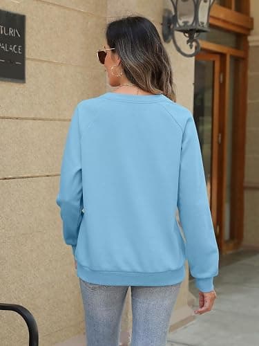 EADINVE Womens V Neck Sweatshirts with Pockets Fleece Pullover Casual Loose Fit Long Sleeve Tops Fall Clothes 2025 thumbnail 6