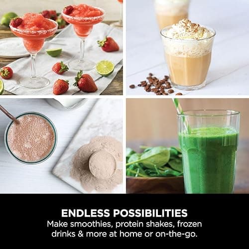 Ninja Blast Portable Blender, 530ml, Leakproof Lid & Sip Spout, Powerful Cordless Mini Blender, Rechargeable, Portable Smoothies, Protein Shakes, Blends Ice & Frozen Fruit, Forest Green, BC151UKEM thumbnail 7