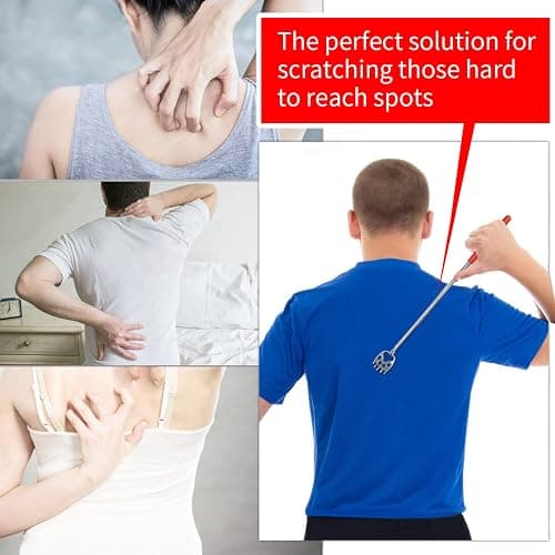 Stocking Stuffers for Men, 2 Pack Extendable Back Scratcher, Christmas Gifts for Men, Santa's Claws Telescopic Back Scratchers with Christmas Gift Box, Red Massage Tool for Back with Rubber Handles thumbnail 5