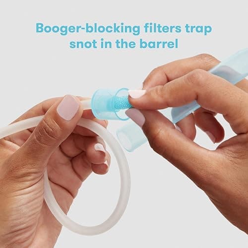 Frida Baby NoseFrida Nasal Aspirator, Snot Sucker Suitable for Newborns and Babies, Baby Nose Sucker with 4 Extra Hygiene Filters - NoseFrida + 4 Filters thumbnail 3