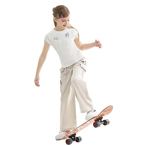 Rolanko Parachute Pants for Girls Y2K Cargo Trousers with Pockets Harajuku Jogger Pants Kids 4-14 Years thumbnail 7