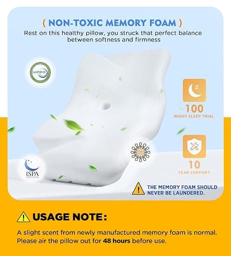 Osteo Cervical Pillow for Neck Pain Relief, Hollow Design Odorless Memory Foam Pillows with Cooling Case, Adjustable Orthopedic Bed Pillow for Sleeping, Support for Side Back Sleepers thumbnail 5