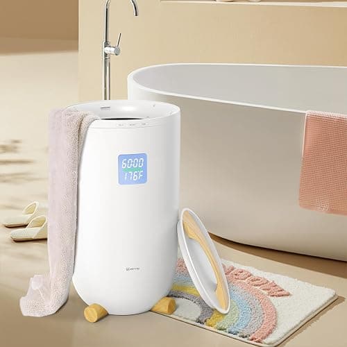 Keenray Towel Warmer Bucket, Large Towel Warmer for Bathroom with Timer, LED Display, Up to 24 Hours Delay Timer, Child Safety Lock, Towel Heater Fits Towels, Robes, Blankets, PJ's thumbnail 7
