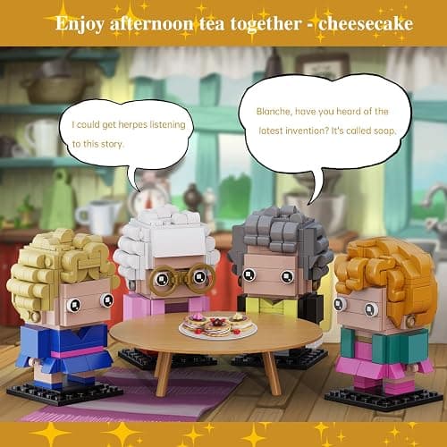 The Golden Lady Building Blocks, 4 Figures of The Single Women, Petrillo, Nylund, Zbornak and Devereaux, Stable Lovely Toy is Symbol of Girls Friendship Present, Compatible with Lego（610pcs） thumbnail 3