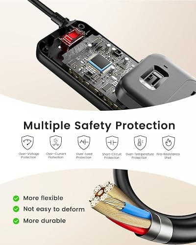 LENCENT 2 Prong Surge Protector Power Strip with USB Ports,Polarized 2 Prong to 3 Prong Outlet Adapter,1700J Surge Protector, 6ft Extension Cord,10 AC Outlets & 4 USB,Non-Grounded Wall Plug Extender thumbnail 4