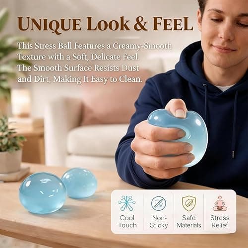 Coconut Oil Squishy, Coconut Oil Slow Rising Squeeze Stress Ball Clear Jelly Bubblegum Texture Coconut Oil Squishy Toy (Blue) thumbnail 5