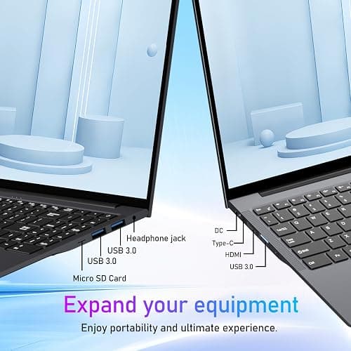 KAQIMOCI 15,6 Pouces Ordinateur Portable Core i3-8100Y, 16 Go RAM SSD 512 Go, PC Portable écran Full HD 1920 x 1080, Laptop avec Port USB 3.0 Type-C Mini HDMI Wi-FI Bluetooth 5.0 Pavé Numérique thumbnail 5