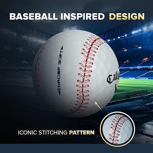 GBM Callaway Chrome Soft Certified Refinished Baseball Golf Balls - 12 Pack - Designed with Stitching Pattern - Par-FECT for Any Golf Outing! thumbnail 6