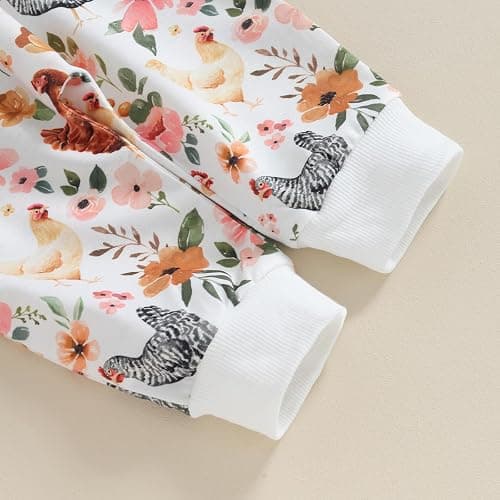 Hnyenmcko Newborn Baby Girl Clothes Waffle Long Sleeve Floral Sweatshirt Shirt Top + Pants Infant Fall Winter Outfits Set thumbnail 5