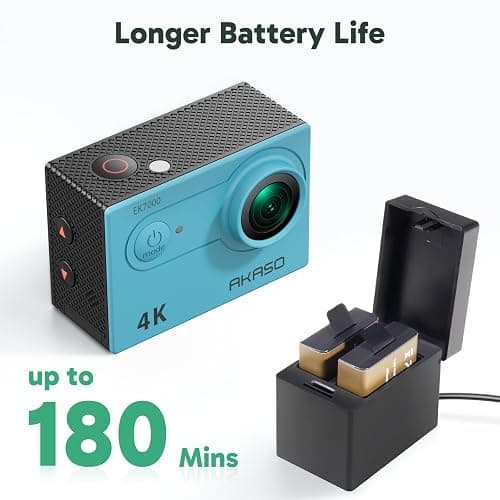 AKASO EK7000 4K30FPS 20MP WiFi Action Camera with EIS Ultra HD 131FT Waterproof Underwater Camera Remote Control 4X Zoom Support External Microphone thumbnail 8