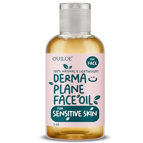 Dermaplane Oil for Women with Sensitive Skin - Face Shaving Oil - Non Comedogenic, Fragrance Free, Natural & Lightweight - Use with Dermaplane Razor for Women Face, 2oz by Ouiloe - Image 1