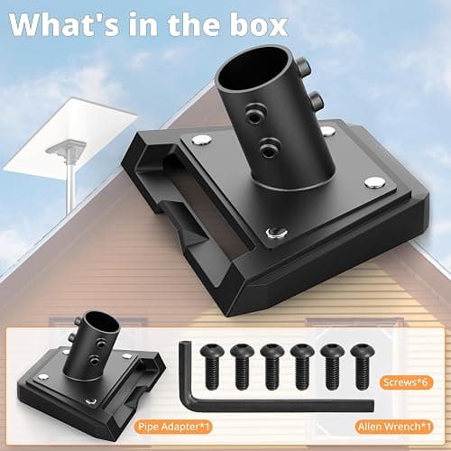 UBeesize Starlink Gen 3 Pipe Adapter, Starlink Pole Mount Accessories, Wall Roof Pole Mounting Adapter for Gen 3 Standard Dish thumbnail 5
