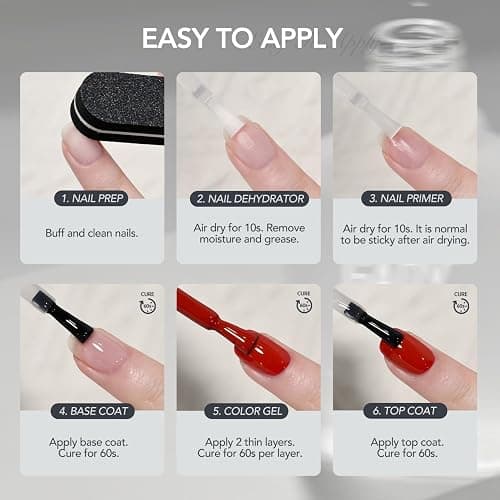 GAOY Nail Dehydrator and Primer, 2 Pcs Acid-Free Natural Nail Prep Dehydrate and Bond Primer Set, for Gel Nail Polish thumbnail 6