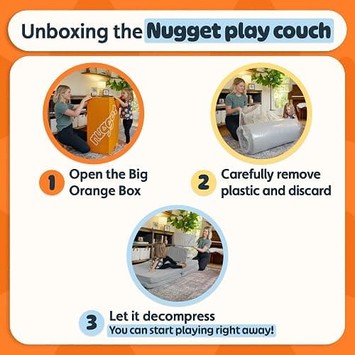 Nugget - The Original Play Couch for Kids - Modular Foam Children's Sofa for Playroom, Imagination, & Creative Open Ended Play - Washable & Convertible Playroom Furniture, Seamonster thumbnail 7