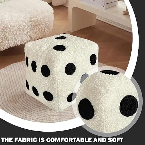 KUYYFDS Pillow Cube Dice Pillow Unique Throw Pillows 8x8 Inch Plush Pillows Cube Pillowcase for Sofa Bed Graphic Decorative Cushion for Modern Home Decor White thumbnail 4