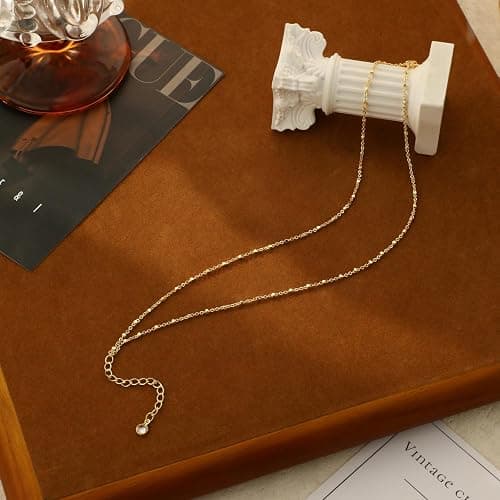 MFRYK Gold Ankle Bracelets for women,14k Gold/Silver Plated Waterproof Layered lightweight Cuban Link Figaro Chain Heart anklet butterfly anklet Pearl Ankle Bracelets Set Gold Anklets for women Trendy Jewelry Gift for Women thumbnail 5