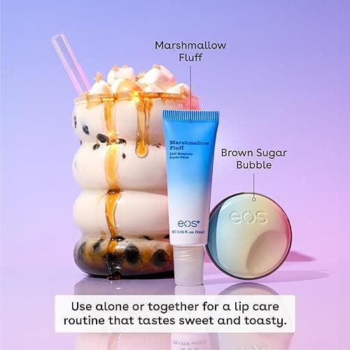 eos Flavor Lab Secret Menu Gift Set - Brown Sugar Boba Lip Scrub Exfoliator & 24H Moisture Super Balm, Limited-Edition Lip Treatment, Nourishing, 2-Pack thumbnail 4