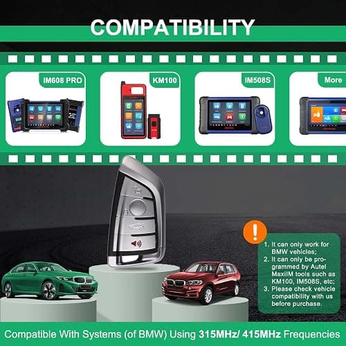Autel Universal Key Fob for BMW, MaxiIM IKEY IKEYBW004AL, OE-Quality Smart Key Replacement, Vehicle Blank Key, Work with KM100, IMMO Learning, Key Creation/Clone, Chip Read/Write thumbnail 3