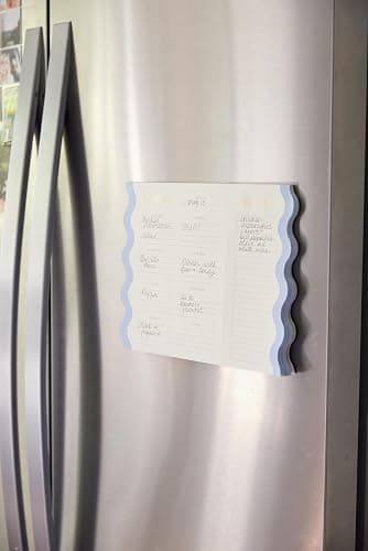DesignWorks Ink Magnetic Weekly Meal Planner for Fridge – 60 Sheet Meal Planning Notepad with Removeable Grocery List & Double Magnets – Aesthetic Scallop Edge Menu Planner - Cloud & Cream thumbnail 5