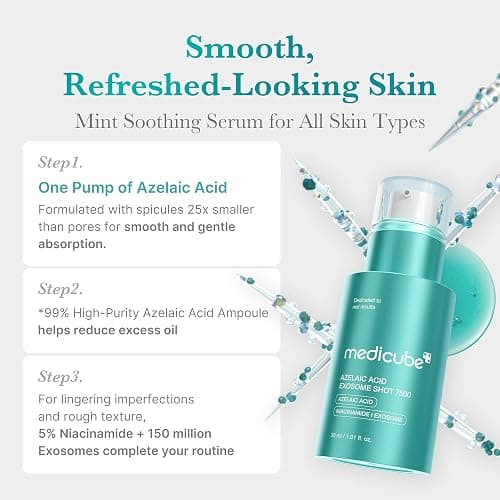 medicube Azelaic Acid Exosome Shot Serum 7500 – Deep Hydration for Smooth, Even Skin Texture | Use for After Spot Care, with Azelaic Acid, Niacinamide | Korean Skincare, 30ml / 1.01 fl.oz thumbnail 2