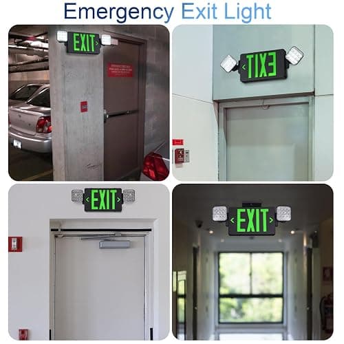 TANLUX Black Housing Exit Sign with Emergency Lights, LED Emergency Exit Light with Battery Backup, UL Listed, AC 120/277V, Commercial Emergency Lights Combo for Business - 1 Pack thumbnail 5