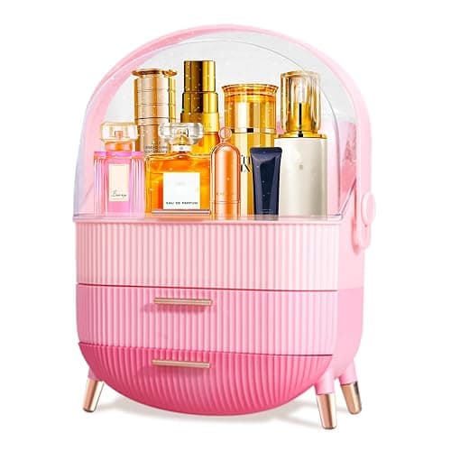 MASSY Egg Shape(Oval) Makeup Storage Box, Countertop Portable Vanity Cosmetics Organizer Preppy thumbnail 8