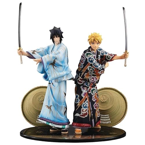Megahouse Naruto: Uzumake & Sasuke Uchiha (Kabuki Version) 2Piece PVC Figure Set, Multicolor - Image 1