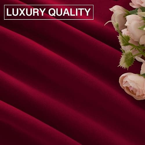 StangH Theater Red Velvet Curtains Christmas Curtains Super Soft Thermal Insulated Window Drapes 84 inches for Living Room Holiday Decorative for Master Bedroom, W52 x L84, 2 Panels thumbnail 8