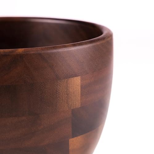 Biscuitique Premium Solid American Walnut Wood Mixing Bowl Compatible with Kitchen Aid Tilt-Head Models 4.5 Quart and 5QT Stand Mixer Wooden Bowls thumbnail 3