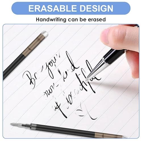 24Pack Erasable Gel Ink Pen Refills 0.7 mm Compatible with FriXion Friction | 8 Blue 8 Black 8 Red, Multicolor Medium Fine Point Refills for Erasable Pens Smooth Writing Fast Dry for School Office thumbnail 4