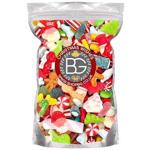 BG Christmas Wishes Pick & Mix Sweets - Retro Xmas Candy Sweeties Christmas Pick n Mix Jelly, Gummy, Fizzy Santa Xmas Assortment, 800g Gift Pouch thumbnail 2
