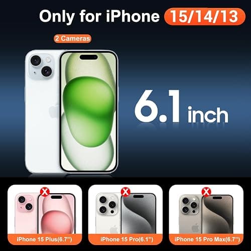 Temdan for iPhone 15 Case & iPhone 14 & iPhone 13 Case Clear with Screen Protector, Compatible with Magsafe, Anti-Yellowing, Military-Grade Protection, Shockproof Slim Magnetic Phone Case Cover thumbnail 2