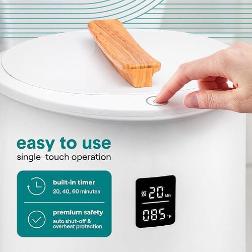 SereneLife Digital Display Bucket Towel Warmers, White Large Towel Warmer for Spa and Bathroom, Luxury Towel Heater Gifts for Him & Her, Auto Shut-Off, Fits 2 large, Blankets, Bathrobes, PJ's thumbnail 4