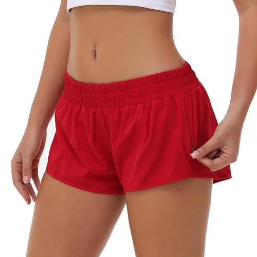 Aurefin Lightweight Athletic Shorts for Women, Quick Dry Running Shorts with Zip Pocket and Liner Womens Gym Workout Shorts thumbnail 3