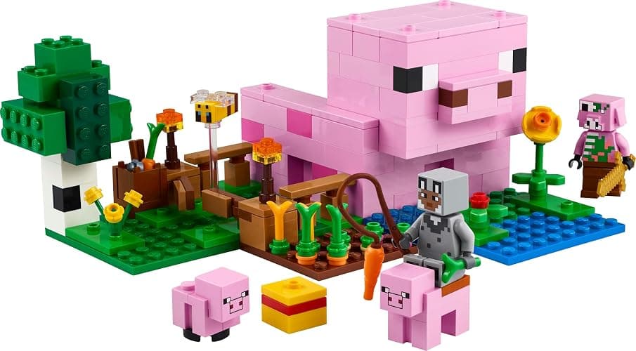 LEGO Minecraft The Baby Pig House Toy - Building Set incl. a Hero Figure, Mobs, a Farm & Forest Biome - Gaming Gift for 7+ Year Old Girls & Boys - 21268 thumbnail 11