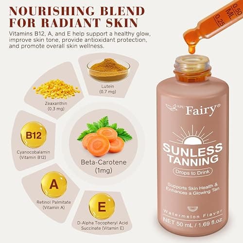 Tanning Drops to Drink - Sunless Tanning Drops To Drink - Bronze Tanning for Face and Body, Promotes Healthy Skin, Suitable for All Skin Types thumbnail 3