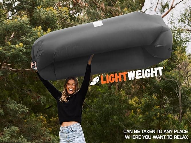 WEKAPO Inflatable Couch Air Lounger Chair - Camping & Beach Accessories, Portable Blow up Sofa for Hiking, Lawn, Indoor/Outdoor Movies & Music Festivals. Lightweight and Easy to Set Up Air Hammock - Purple thumbnail 4