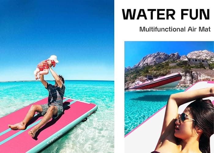 Inflatable Tumble Track Gymnastic Mat 6.6ft 10ft 13ft 16ft 4/8 Inch Thickness Mats with Air Pump for GYM/Yoga/Dance/Water Fun thumbnail 3